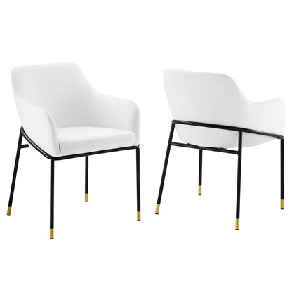 Modway Outlet Jovi Performance Velvet Dining Armchair Set of 2 by Modway  Bar and Dining Furniture Black White - EEI-6026-BLK-WHI