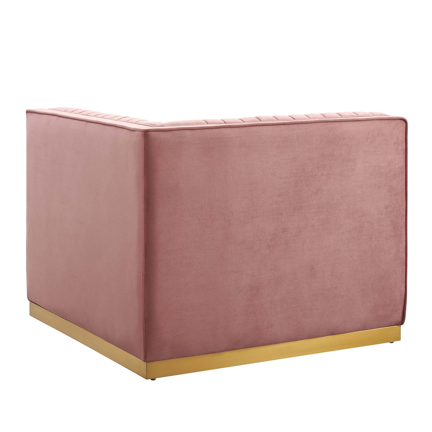 Modway Outlet Sanguine Channel Tufted Performance Velvet Modular Sectional Sofa Left Corner Chair by Modway  Living Room Furniture Dusty Rose - EEI-6034-DUS