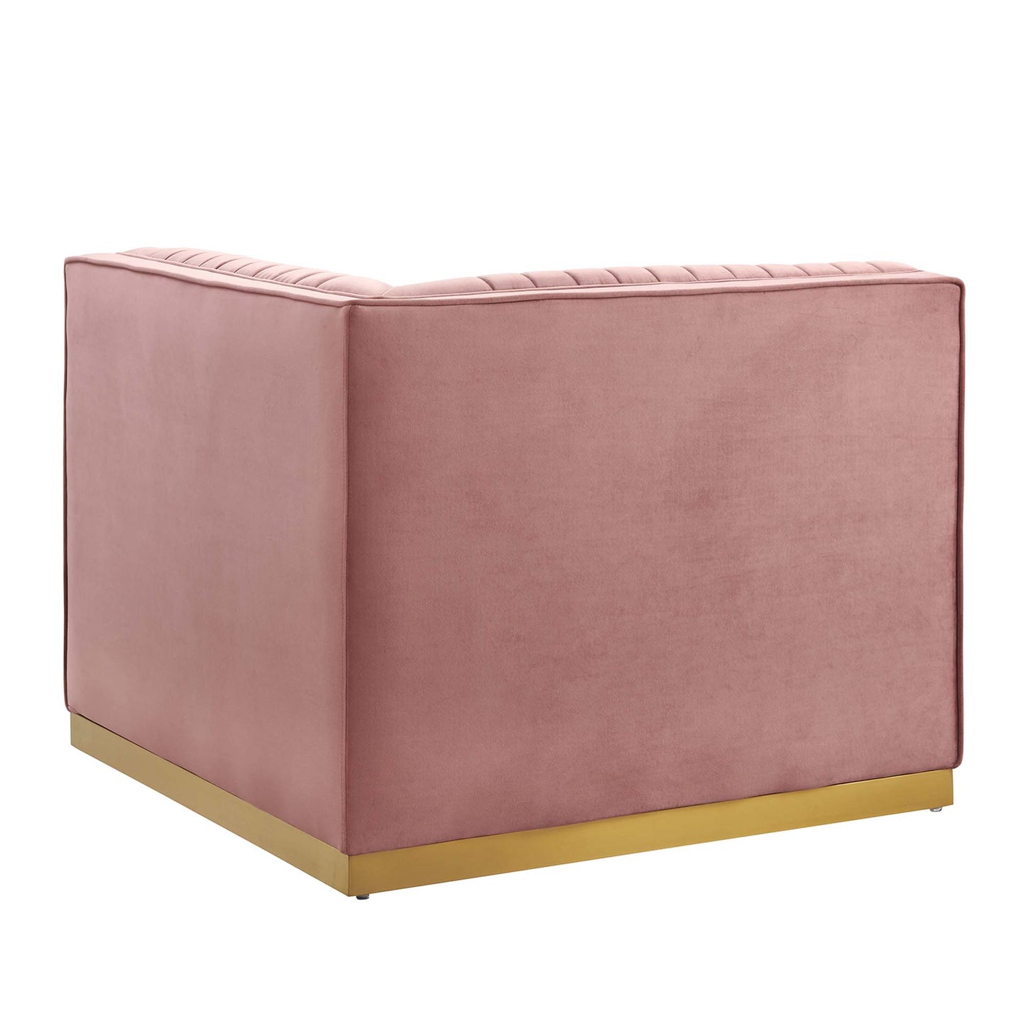 Modway Outlet Sanguine Channel Tufted Performance Velvet Modular Sectional Sofa Right Corner Chair by Modway  Living Room Furniture Dusty Rose - EEI-6035-DUS