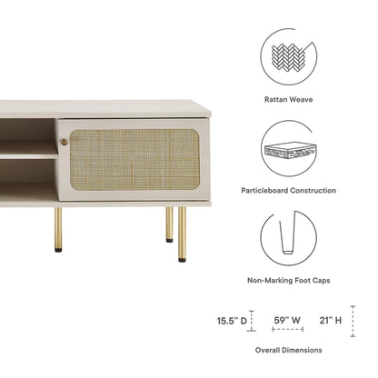 Modway Outlet Cambria 60" TV Stand by Modway  Living Room Furniture White - EEI-6045-WHI