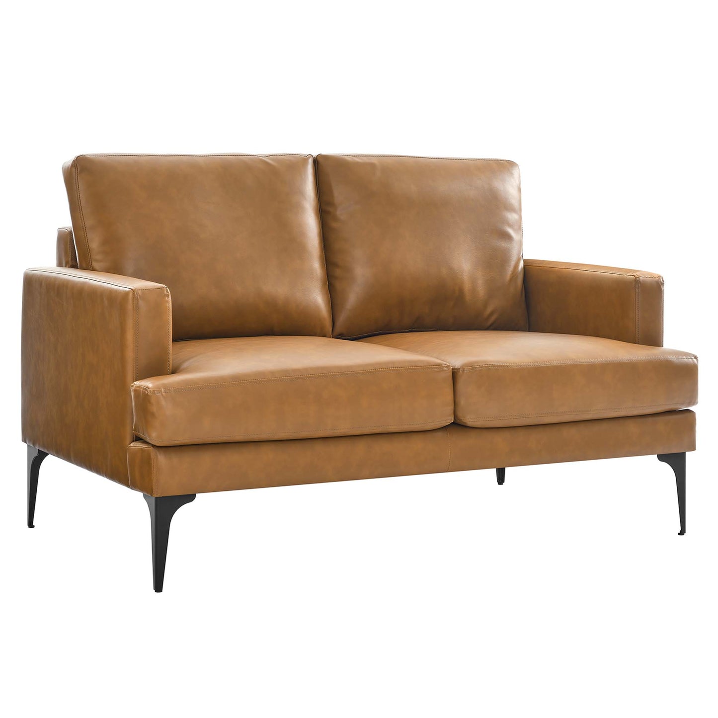 Modway Outlet Evermore Vegan Leather Loveseat by Modway  Living Room Furniture Tan - EEI-6048-TAN