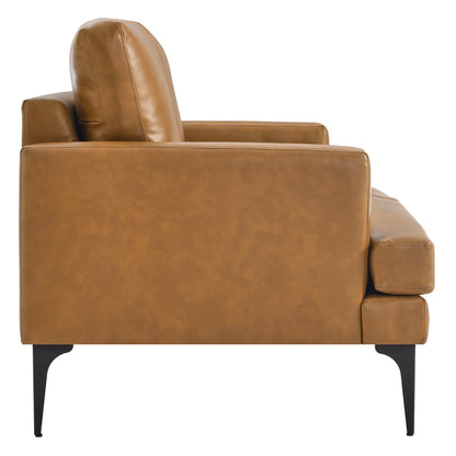 Modway Outlet Evermore Vegan Leather Loveseat by Modway  Living Room Furniture Tan - EEI-6048-TAN