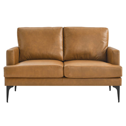 Modway Outlet Evermore Vegan Leather Loveseat by Modway  Living Room Furniture Tan - EEI-6048-TAN