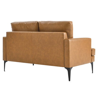 Modway Outlet Evermore Vegan Leather Loveseat by Modway  Living Room Furniture Tan - EEI-6048-TAN