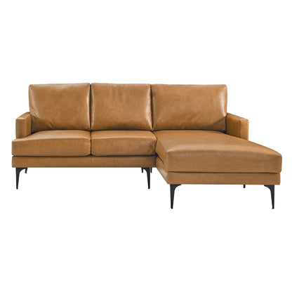 Modway Outlet Evermore Right-Facing Vegan Leather Sectional Sofa by Modway  Living Room Furniture Tan - EEI-6050-TAN