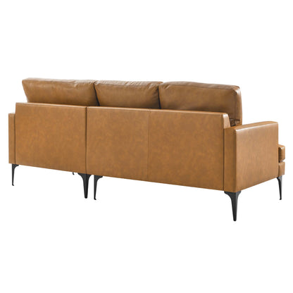 Modway Outlet Evermore Right-Facing Vegan Leather Sectional Sofa by Modway  Living Room Furniture Tan - EEI-6050-TAN