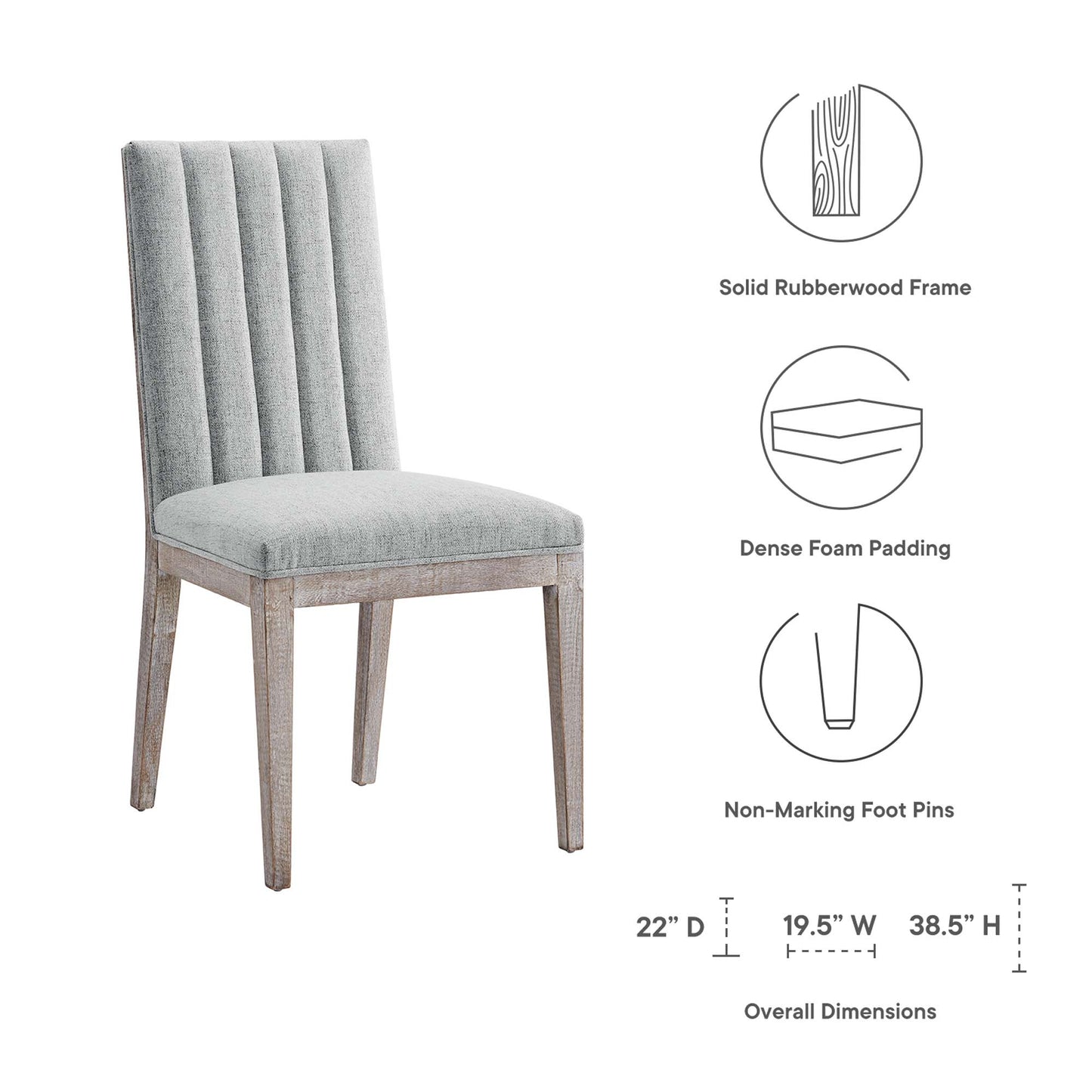 Modway Outlet Maisonette French Vintage Tufted Fabric Fabric Dining Side Chair by Modway  Bar and Dining Furniture Light Gray - EEI-6052-LGR
