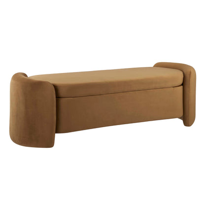 Modway - Nebula Upholstered Performance Velvet Bench by Modway  Living Room Benches and Stools Brown - EEI-6054-COG