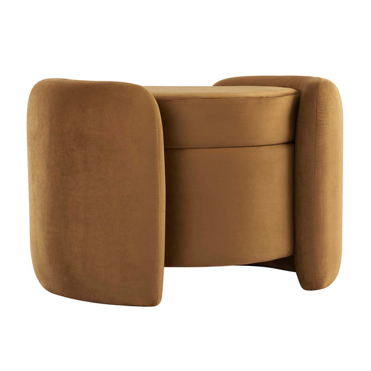 Modway - Nebula Upholstered Performance Velvet Ottoman by Modway  Living Room Sofas and Armchairs Brown - EEI-6055-COG