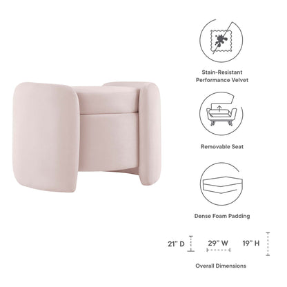 Modway Outlet Nebula Upholstered Performance Velvet Ottoman by Modway  Living Room Furniture Pink - EEI-6055-PNK