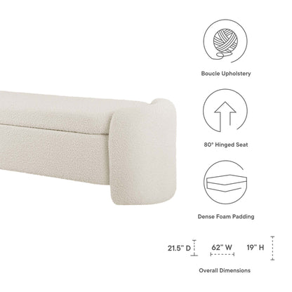 Modway - Nebula Boucle Upholstered Bench by Modway  Living Room Benches and Stools White - EEI-6056-IVO