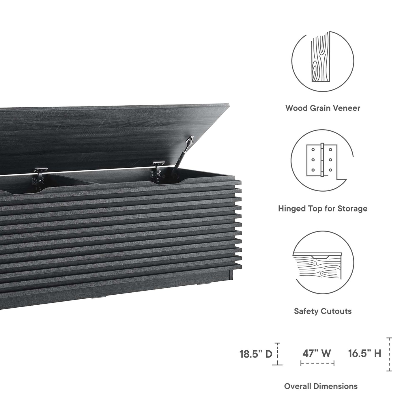 Modway - Render Storage Bench by Modway  Living Room Benches and Stools Brown - EEI-6057-CHA