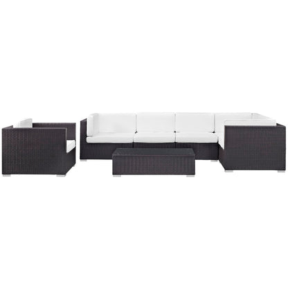 Modway - Corona 7 Piece Outdoor Patio Sectional Set by Modway  Outdoor Furniture Sofa Sectionals White - EEI-606-EXP-WHI-SET