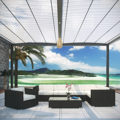 Modway - Corona 7 Piece Outdoor Patio Sectional Set by Modway  Outdoor Furniture Sofa Sectionals White - EEI-606-EXP-WHI-SET