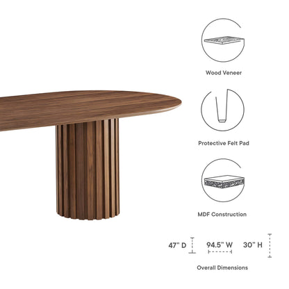 Modway - Senja 95" Oval Dining Table by Modway  Bar and Dining Bar and Dining Tables Brown - EEI-6065-WAL-SET