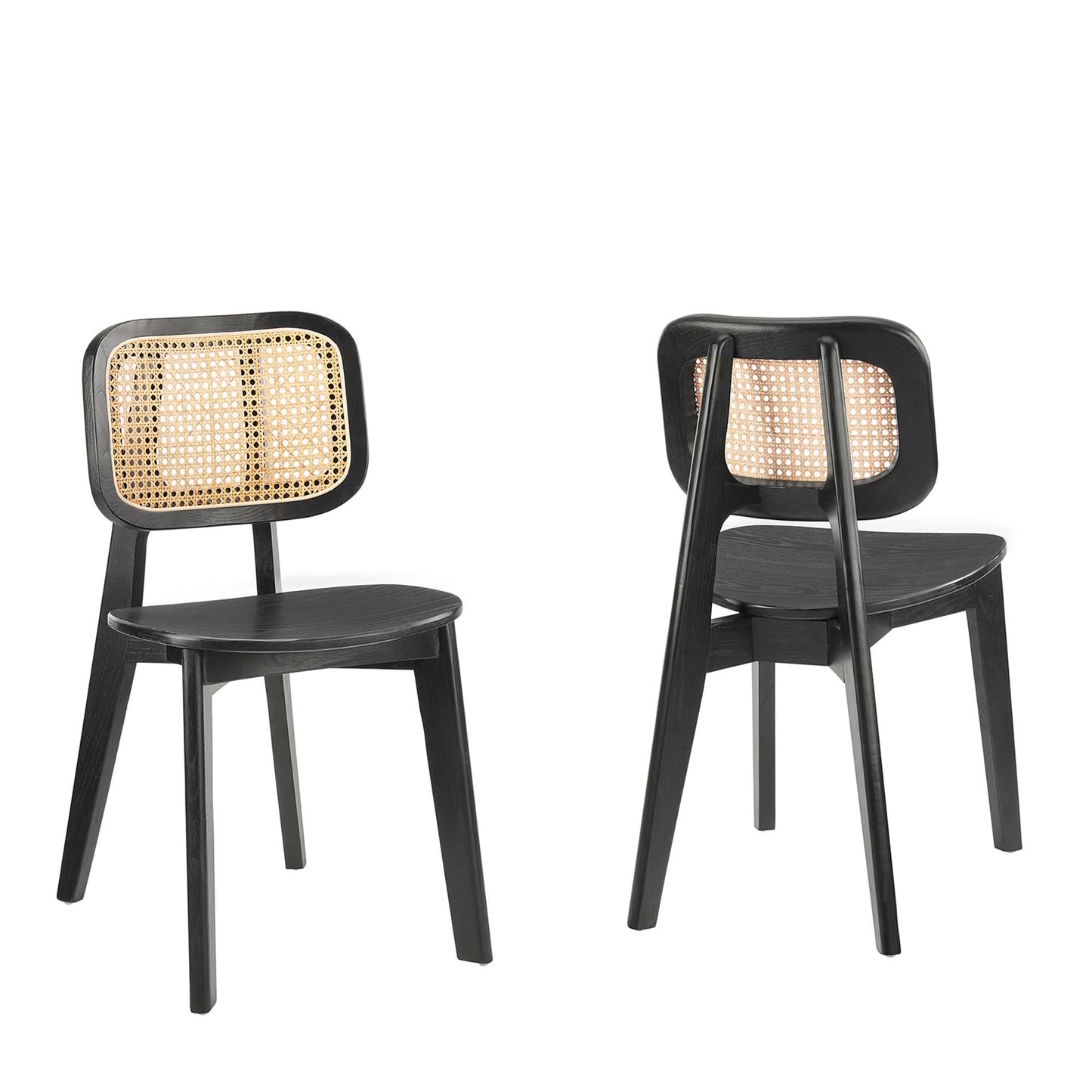 Modway - Habitat Wood Dining Side Chair Set of 2 by Modway  Bar and Dining Dining Chairs Black - EEI-6077-BLK