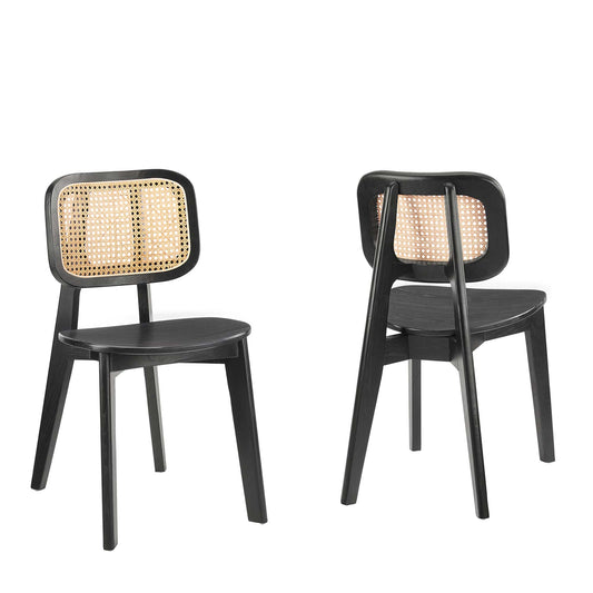 Modway - Habitat Wood Dining Side Chair Set of 2 by Modway  Bar and Dining Dining Chairs Black - EEI-6077-BLK
