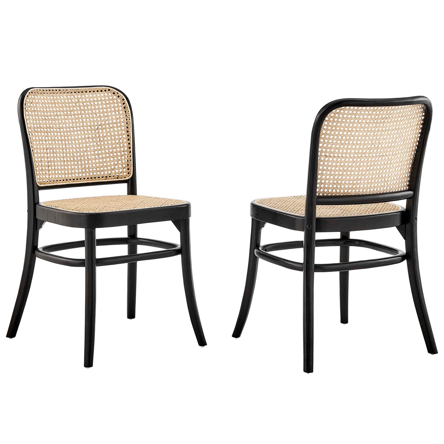 Modway - Winona Wood Dining Side Chair Set of 2 by Modway  Bar and Dining Dining Chairs Black - EEI-6078-BLK