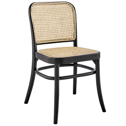 Modway - Winona Wood Dining Side Chair Set of 2 by Modway  Bar and Dining Dining Chairs Black - EEI-6078-BLK