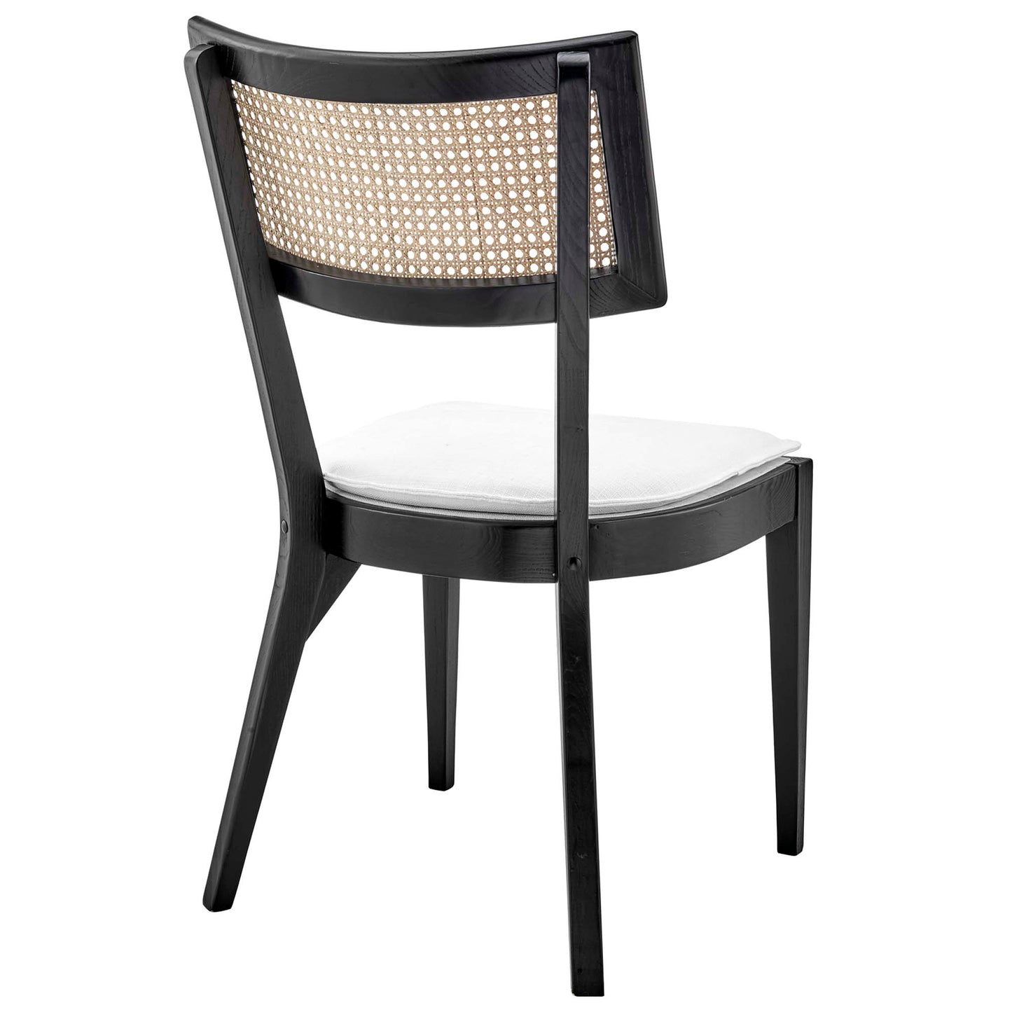 Modway - Caledonia Fabric Upholstered Wood Dining Chair Set of 2 by Modway  Bar and Dining Dining Chairs White - EEI-6080-BLK-WHI