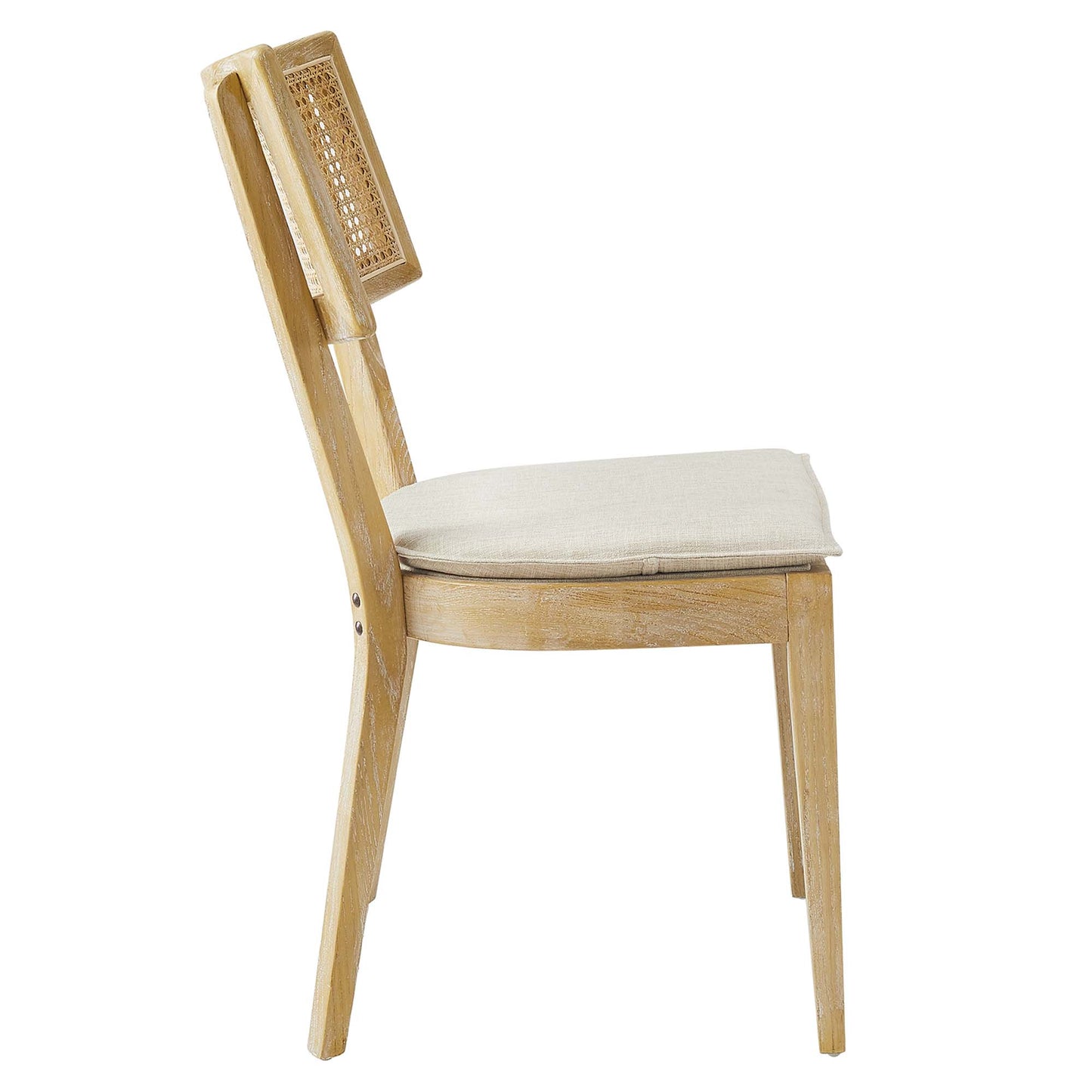 Modway - Caledonia Fabric Upholstered Wood Dining Chair Set of 2 by Modway  Bar and Dining Dining Chairs Brown - EEI-6080-GRY-BEI