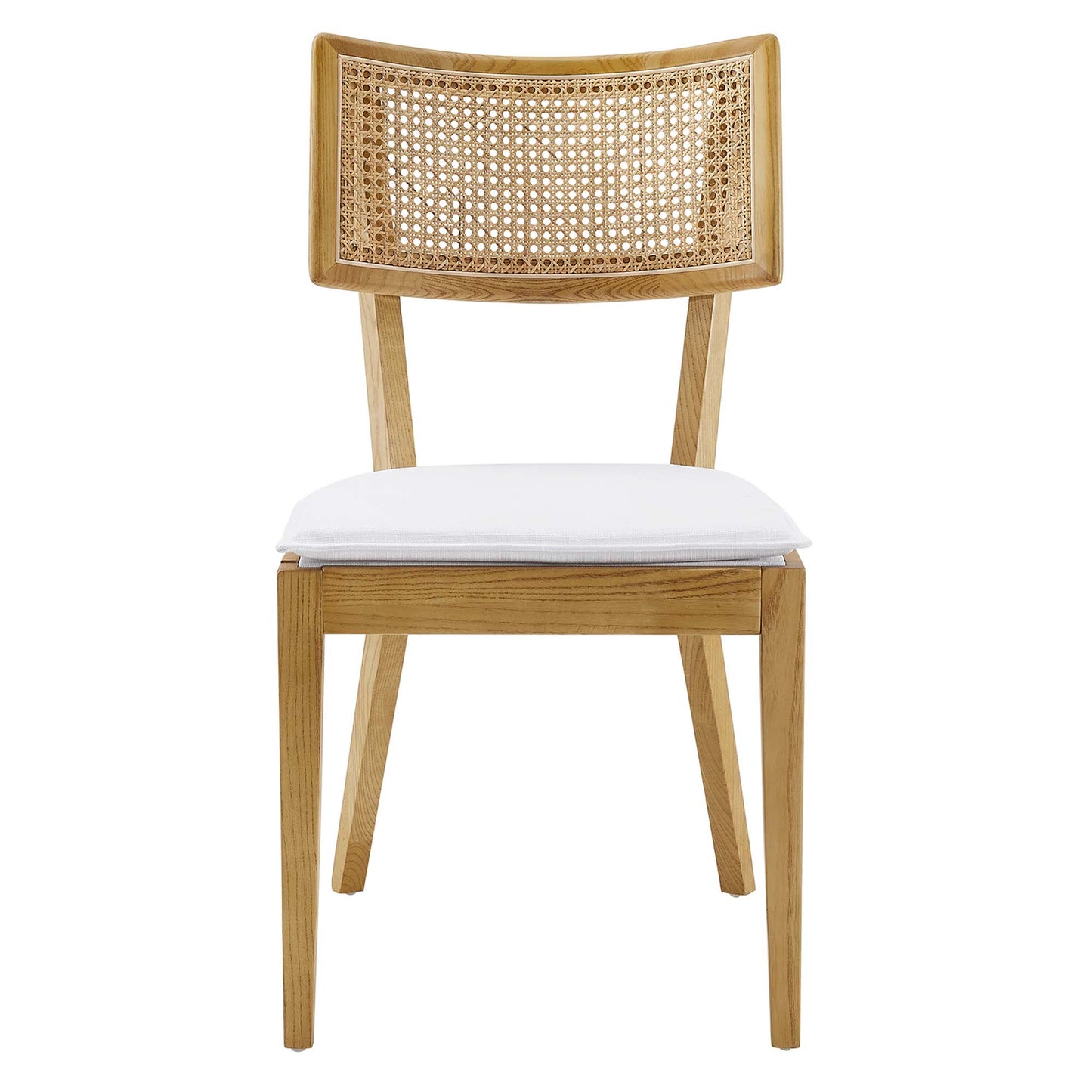 Modway - Caledonia Fabric Upholstered Wood Dining Chair Set of 2 by Modway  Bar and Dining Dining Chairs White - EEI-6080-NAT-WHI