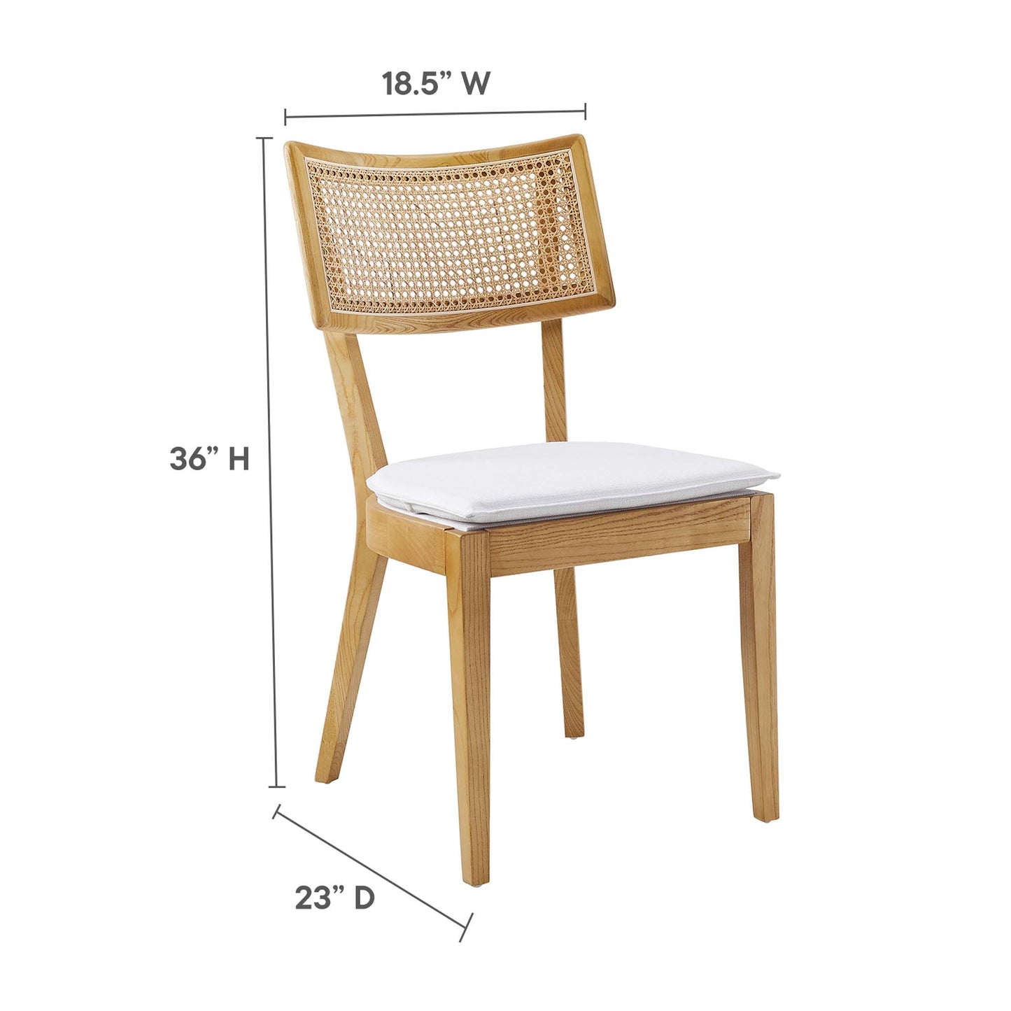 Modway - Caledonia Fabric Upholstered Wood Dining Chair Set of 2 by Modway  Bar and Dining Dining Chairs White - EEI-6080-NAT-WHI