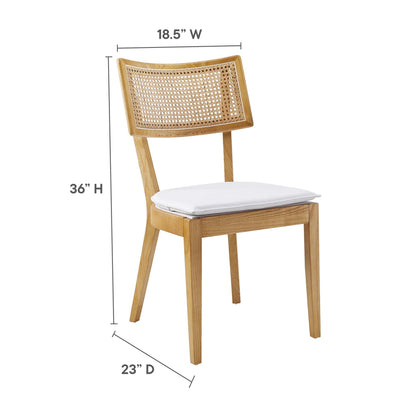 Modway - Caledonia Fabric Upholstered Wood Dining Chair Set of 2 by Modway  Bar and Dining Dining Chairs White - EEI-6080-NAT-WHI
