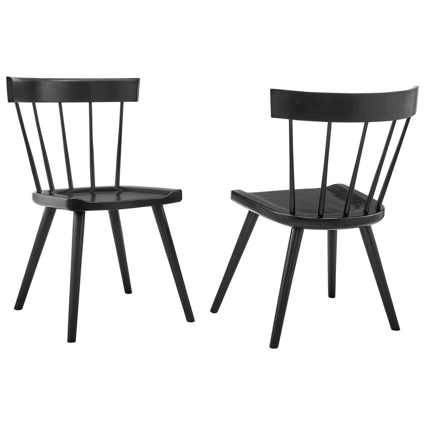 Modway - Sutter Wood Dining Side Chair Set of 2 by Modway  Bar and Dining Dining Chairs Black - EEI-6082-BLK