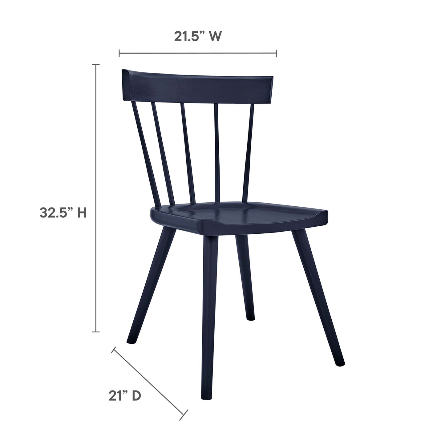 Modway Outlet Sutter Wood Dining Side Chair Set of 2 by Modway  Bar and Dining Furniture Midnight - EEI-6082-MID