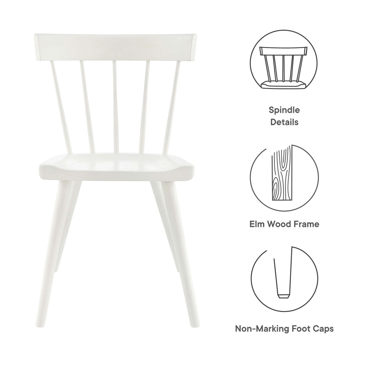 Modway Outlet Sutter Wood Dining Side Chair Set of 2 by Modway  Bar and Dining Furniture White - EEI-6082-WHI