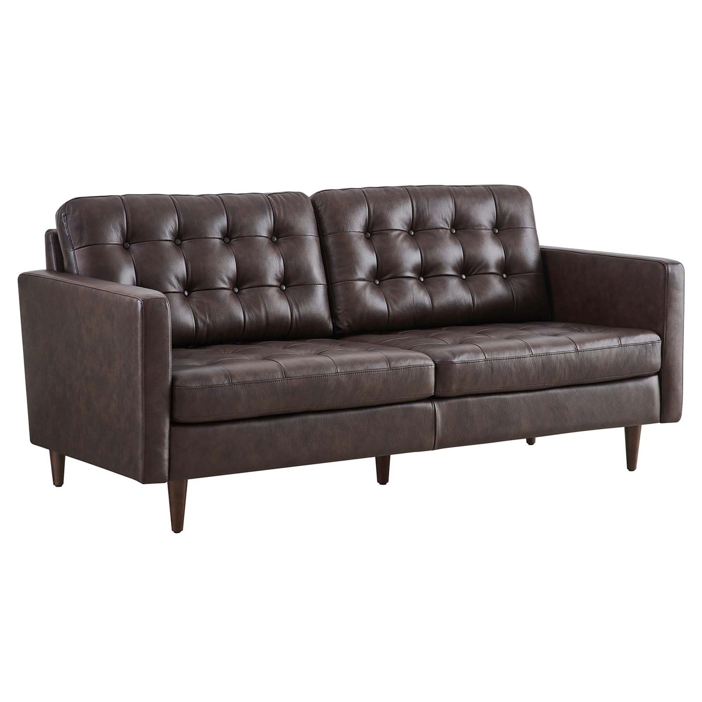 Modway Outlet Exalt Tufted Leather Sofa by Modway  Living Room Furniture Brown - EEI-6099-BRN