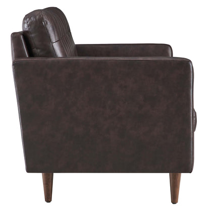 Modway Outlet Exalt Tufted Leather Sofa by Modway  Living Room Furniture Brown - EEI-6099-BRN