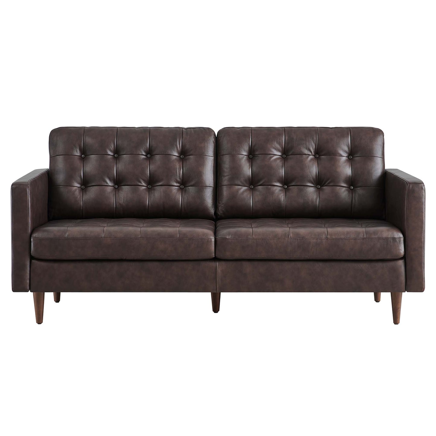 Modway Outlet Exalt Tufted Leather Sofa by Modway  Living Room Furniture Brown - EEI-6099-BRN