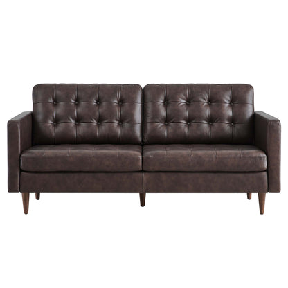 Modway Outlet Exalt Tufted Leather Sofa by Modway  Living Room Furniture Brown - EEI-6099-BRN