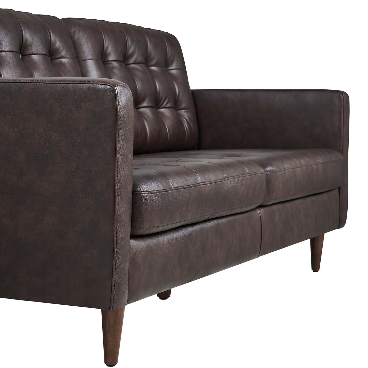 Modway Outlet Exalt Tufted Leather Sofa by Modway  Living Room Furniture Brown - EEI-6099-BRN