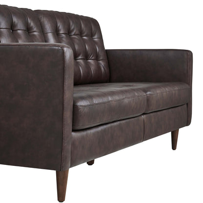 Modway Outlet Exalt Tufted Leather Sofa by Modway  Living Room Furniture Brown - EEI-6099-BRN