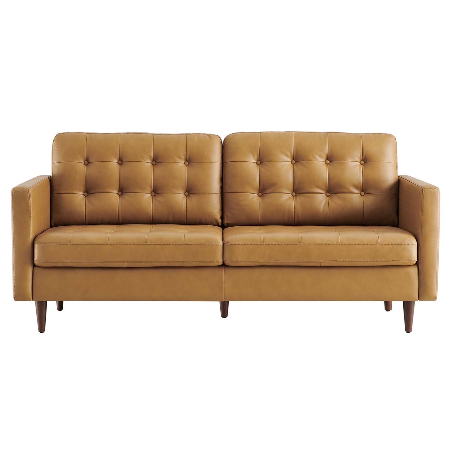 Modway Outlet Exalt Tufted Leather Sofa by Modway  Living Room Furniture Tan - EEI-6099-TAN