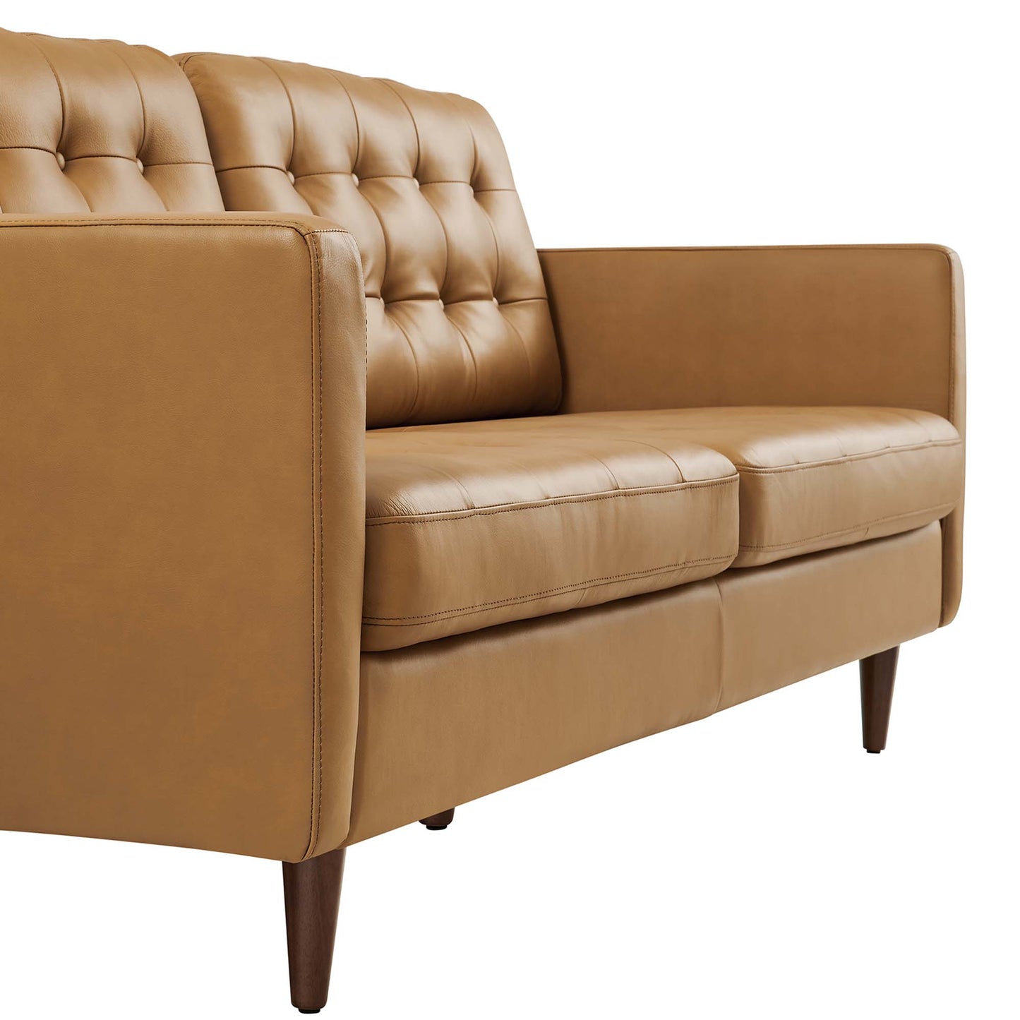Modway Outlet Exalt Tufted Leather Sofa by Modway  Living Room Furniture Tan - EEI-6099-TAN