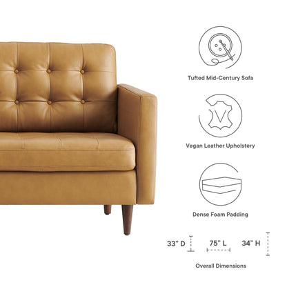 Modway Outlet Exalt Tufted Leather Sofa by Modway  Living Room Furniture Tan - EEI-6099-TAN