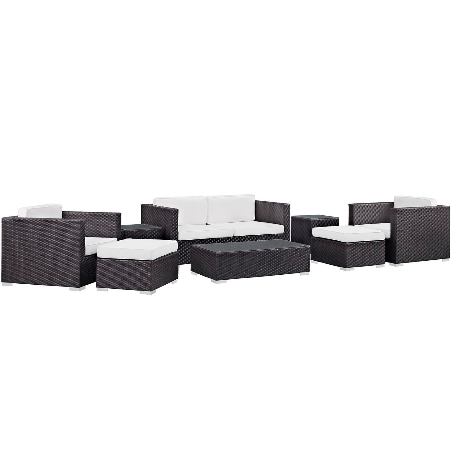 Modway - Venice 8 Piece Outdoor Patio Sofa Set by Modway  Outdoor Furniture Sofa Sectionals White - EEI-610-EXP-WHI-SET