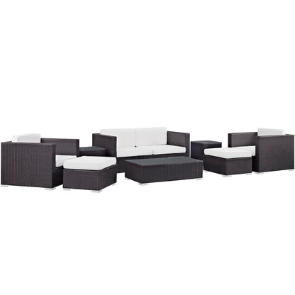 Modway - Venice 8 Piece Outdoor Patio Sofa Set by Modway  Outdoor Furniture Sofa Sectionals White - EEI-610-EXP-WHI-SET