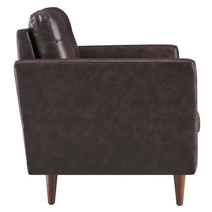 Modway Outlet Exalt Tufted Leather Loveseat by Modway  Living Room Furniture Brown - EEI-6100-BRN