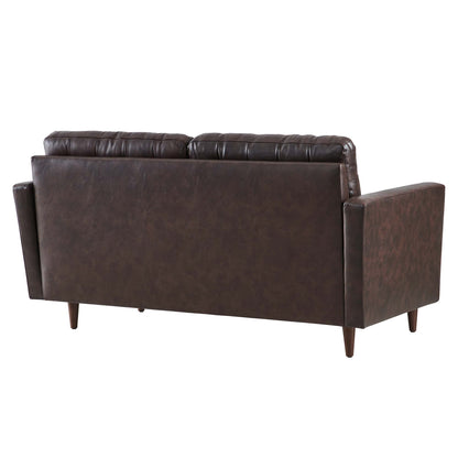 Modway Outlet Exalt Tufted Leather Loveseat by Modway  Living Room Furniture Brown - EEI-6100-BRN