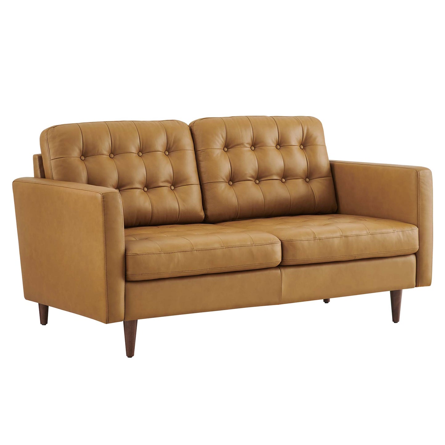 Modway - Exalt Tufted Leather Loveseat by Modway  Living Room Sofas and Armchairs Brown - EEI-6100-TAN
