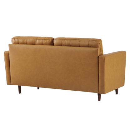 Modway - Exalt Tufted Leather Loveseat by Modway  Living Room Sofas and Armchairs Brown - EEI-6100-TAN
