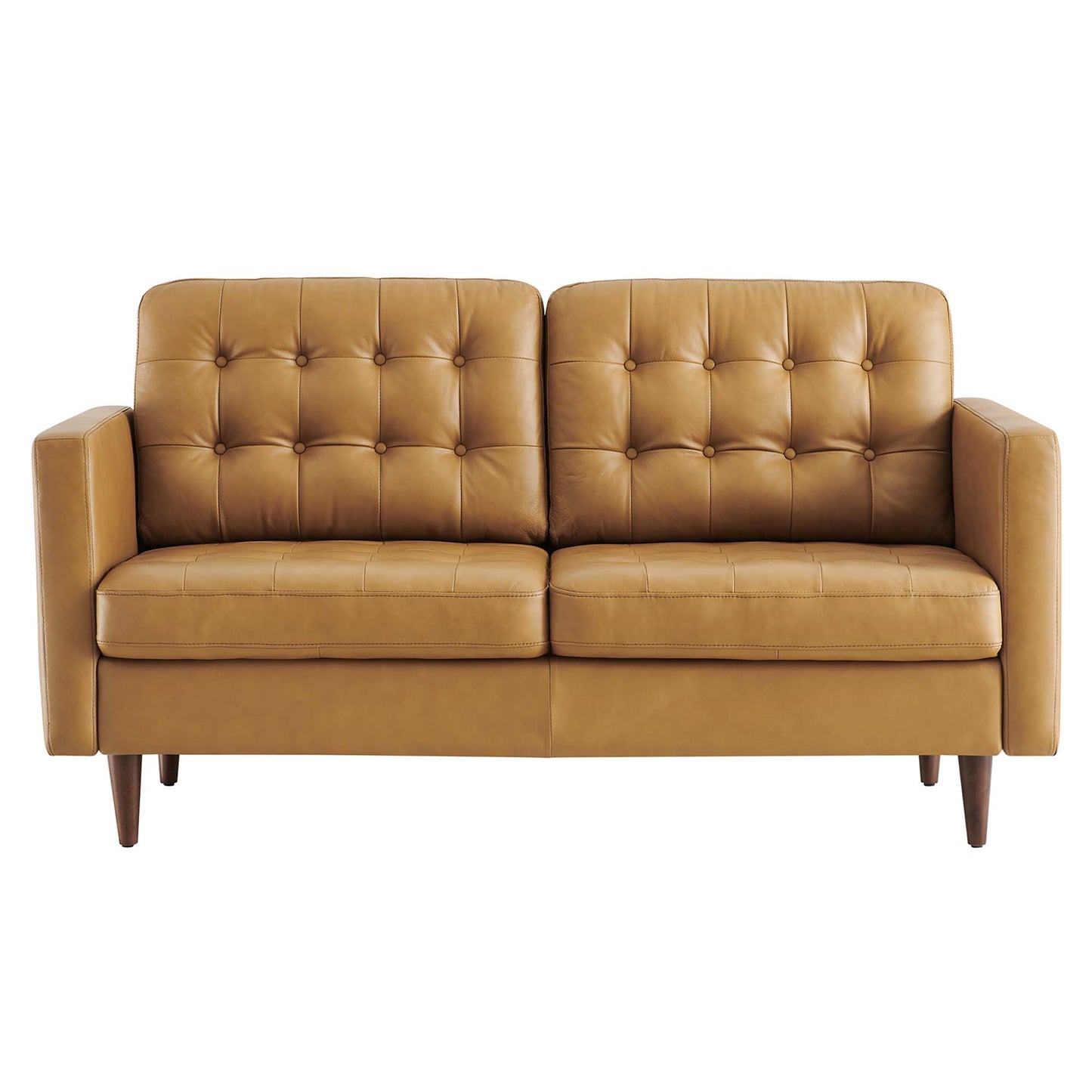 Modway - Exalt Tufted Leather Loveseat by Modway  Living Room Sofas and Armchairs Brown - EEI-6100-TAN