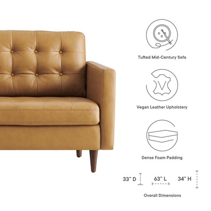 Modway - Exalt Tufted Leather Loveseat by Modway  Living Room Sofas and Armchairs Brown - EEI-6100-TAN