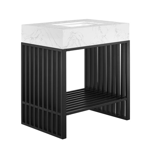 Modway - Gridiron 30" Bathroom Vanity by Modway  Bathroom Vanities Black - EEI-6106-WHI-BLK
