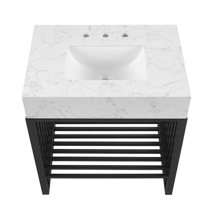 Modway - Gridiron 30" Bathroom Vanity by Modway  Bathroom Vanities Black - EEI-6106-WHI-BLK